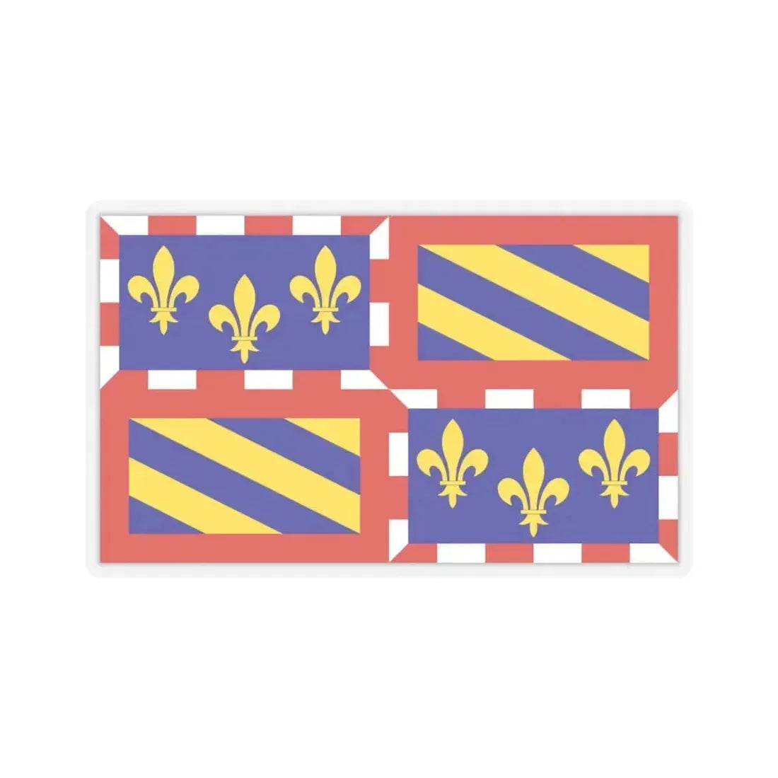 Flag of Bourgogne France - STICKER Vinyl Kiss-Cut Decal 4 Inch Transparent - The Sticker Space