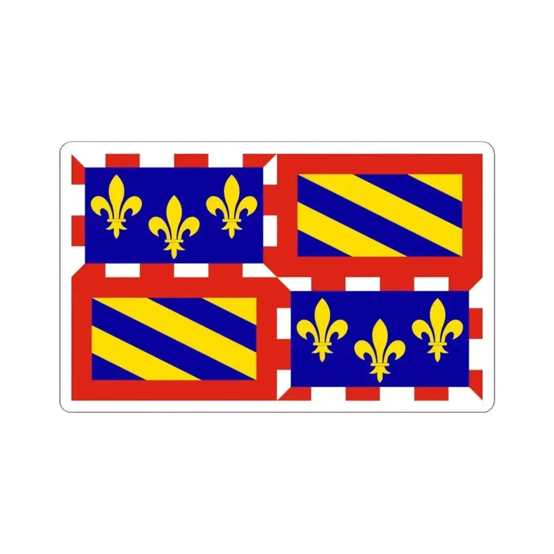 Flag of Bourgogne France - STICKER Vinyl Kiss-Cut Decal 4 Inch White - The Sticker Space