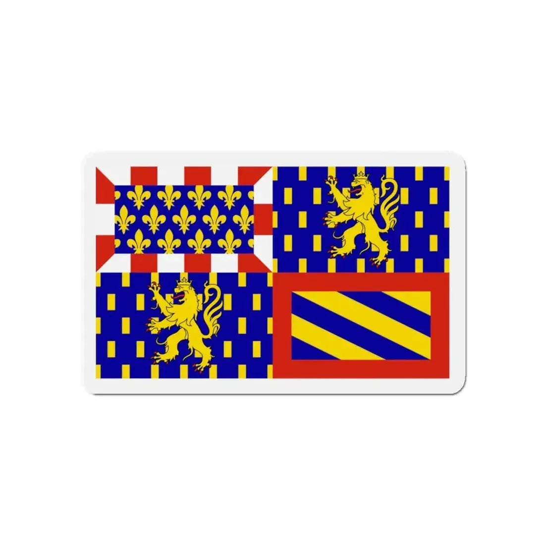 Flag of Bourgogne Franche Comté France - Refrigerator Magnet 4 Inch - The Sticker Space