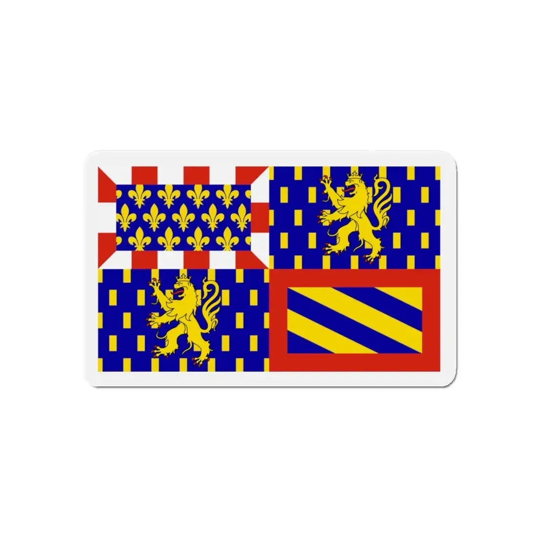 Flag of Bourgogne Franche Comté France - Refrigerator Magnet 5 Inch - The Sticker Space