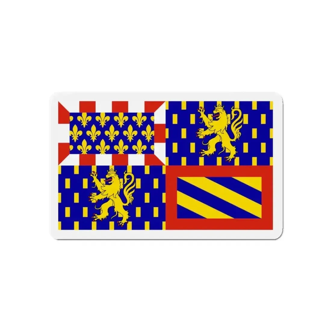 Flag of Bourgogne Franche Comté France - Refrigerator Magnet - The Sticker Space