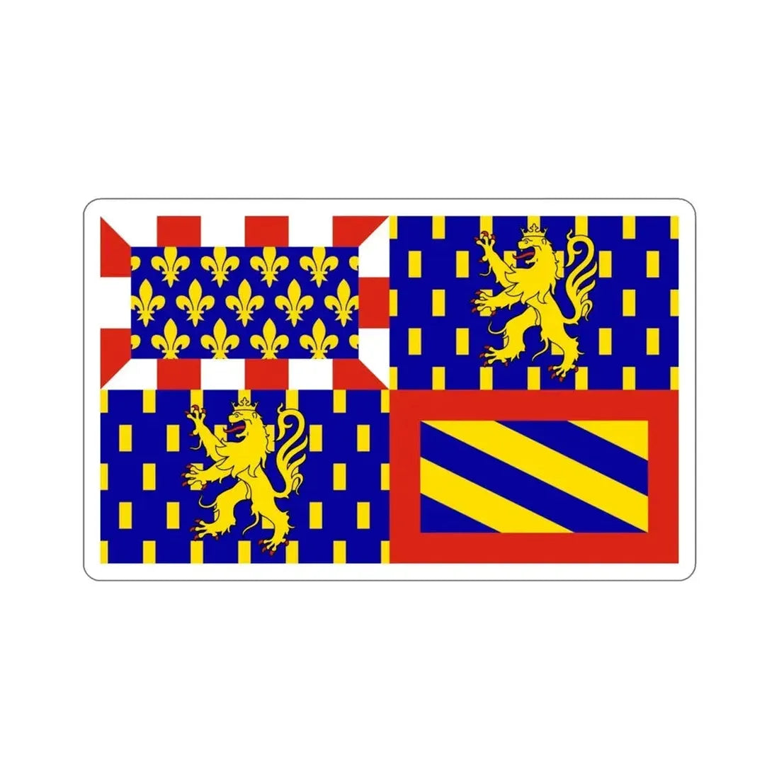 Flag of Bourgogne Franche Comté France STICKER Vinyl Die-Cut Decal 4 Inch - The Sticker Space