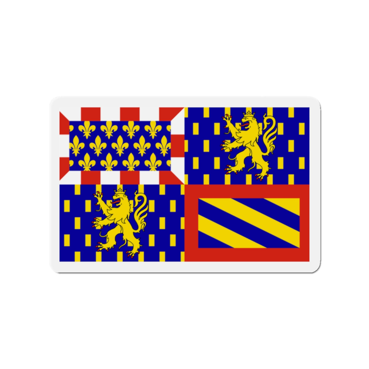 Flag of Bourgogne Franche Comté France - Die-Cut Magnet-2" x 2"-The Sticker Space