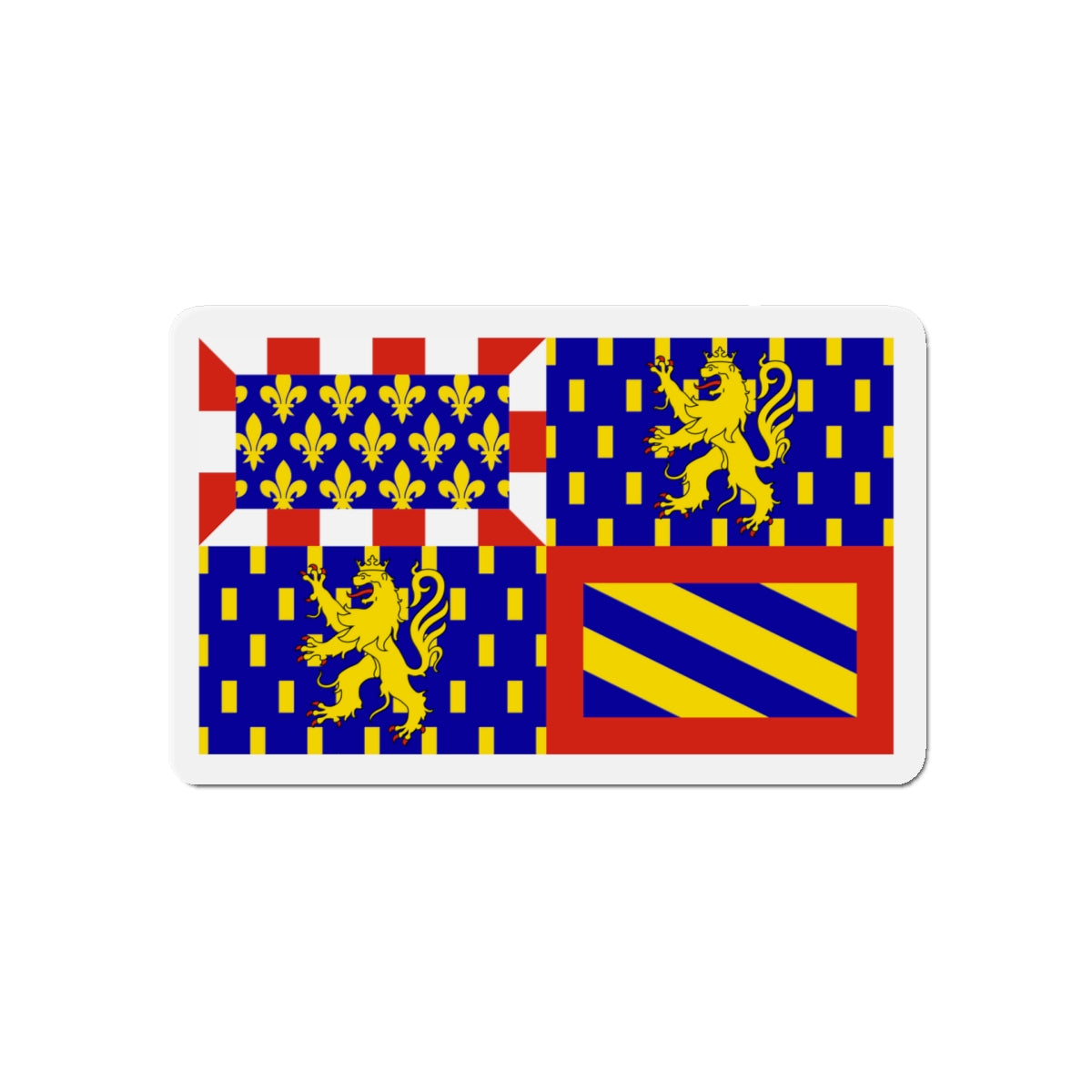 Flag of Bourgogne Franche Comté France - Die-Cut Magnet-5" x 5"-The Sticker Space