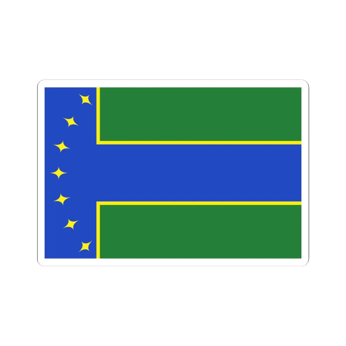 Flag of Boykivske raion (Ukraine) STICKER Vinyl Kiss-Cut Decal 4 Inch White - The Sticker Space