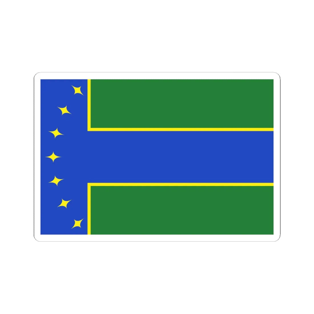 Flag of Boykivske raion (Ukraine) STICKER Vinyl Kiss-Cut Decal 6 Inch White - The Sticker Space