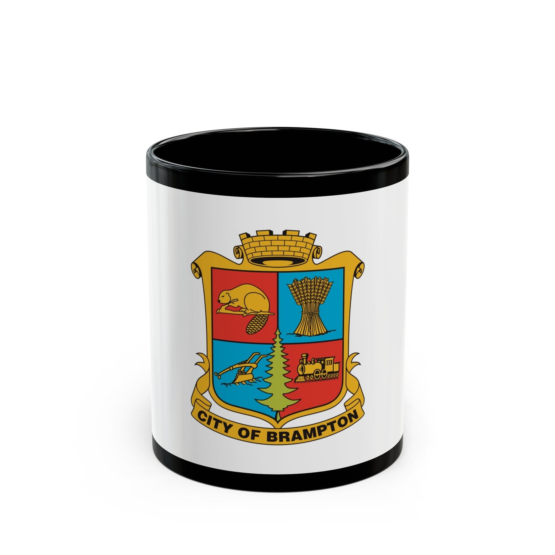 Flag of Brampton Canada - Black Coffee Mug-11oz-The Sticker Space