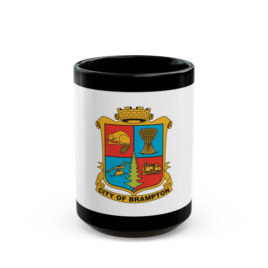 Flag of Brampton Canada - Black Coffee Mug-15oz-The Sticker Space