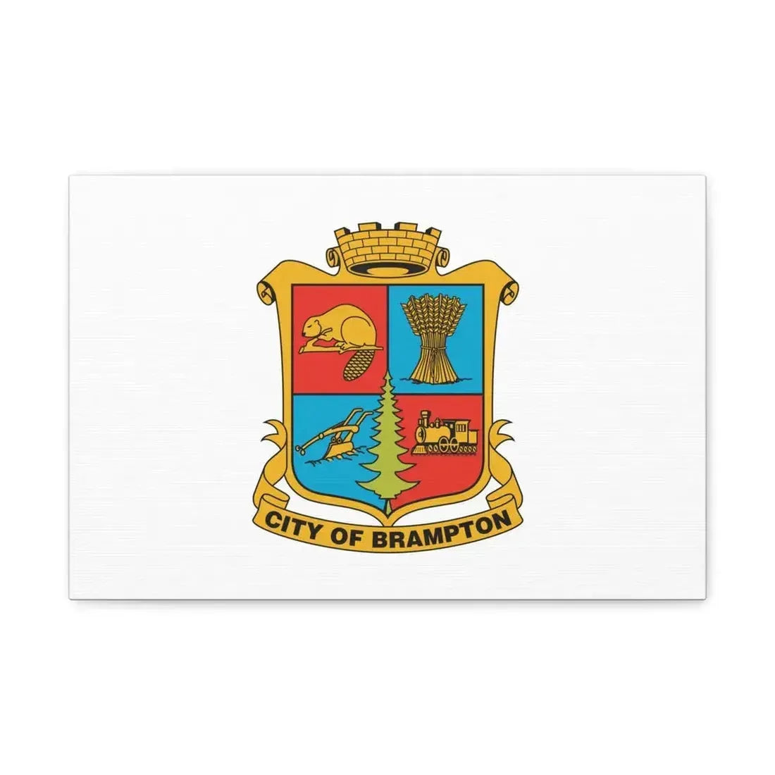 Flag of Brampton Canada - Canvas Wall Art 18″ x 12″ 1.25" - The Sticker Space
