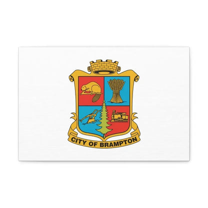 Flag of Brampton Canada - Canvas Wall Art 18″ x 12″ 1.25" - The Sticker Space
