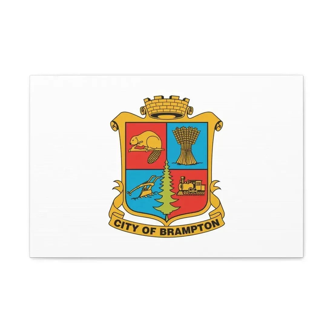 Flag of Brampton Canada - Canvas Wall Art 24″ x 16″ 1.25" - The Sticker Space