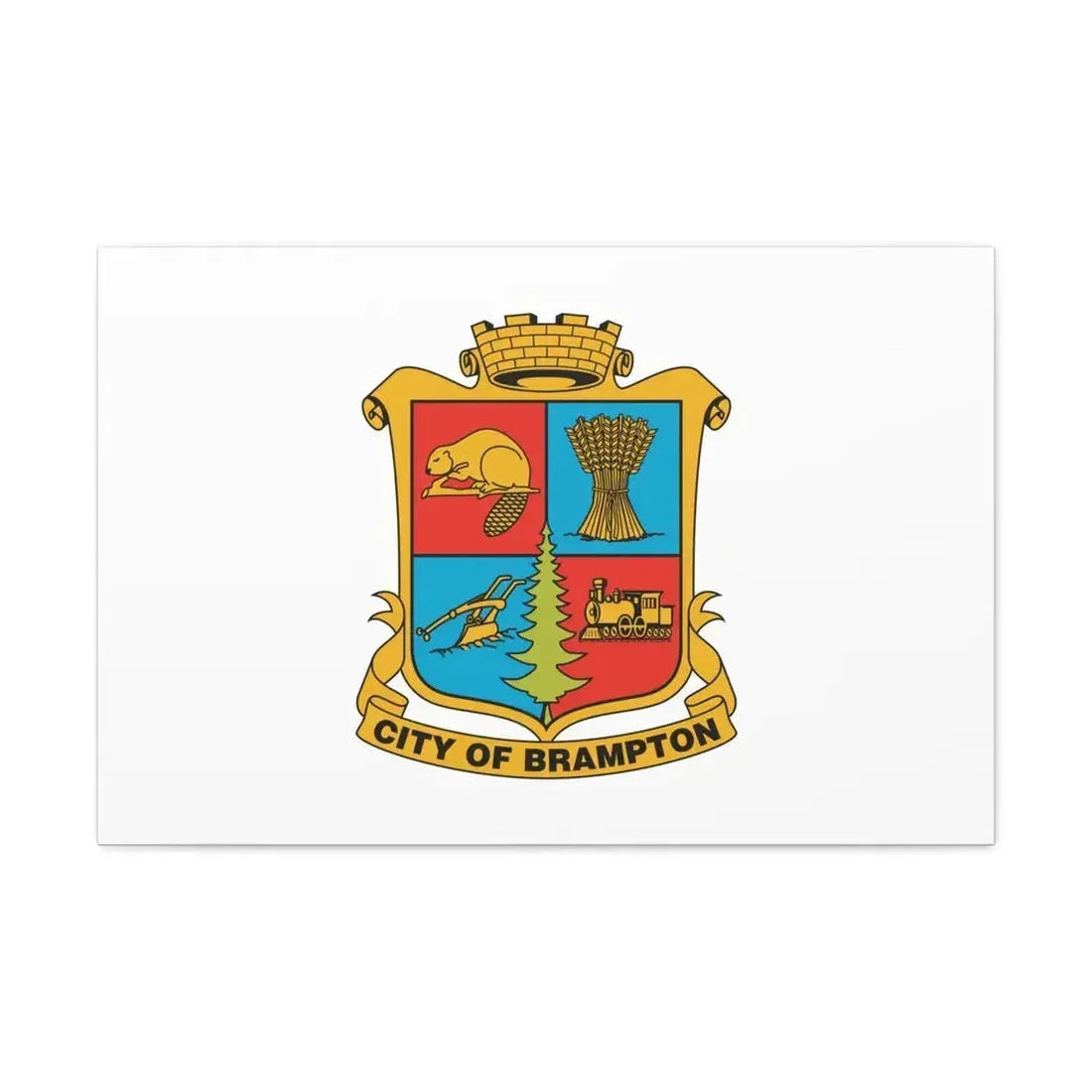 Flag of Brampton Canada - Canvas Wall Art 30" x 20" 1.25" - The Sticker Space