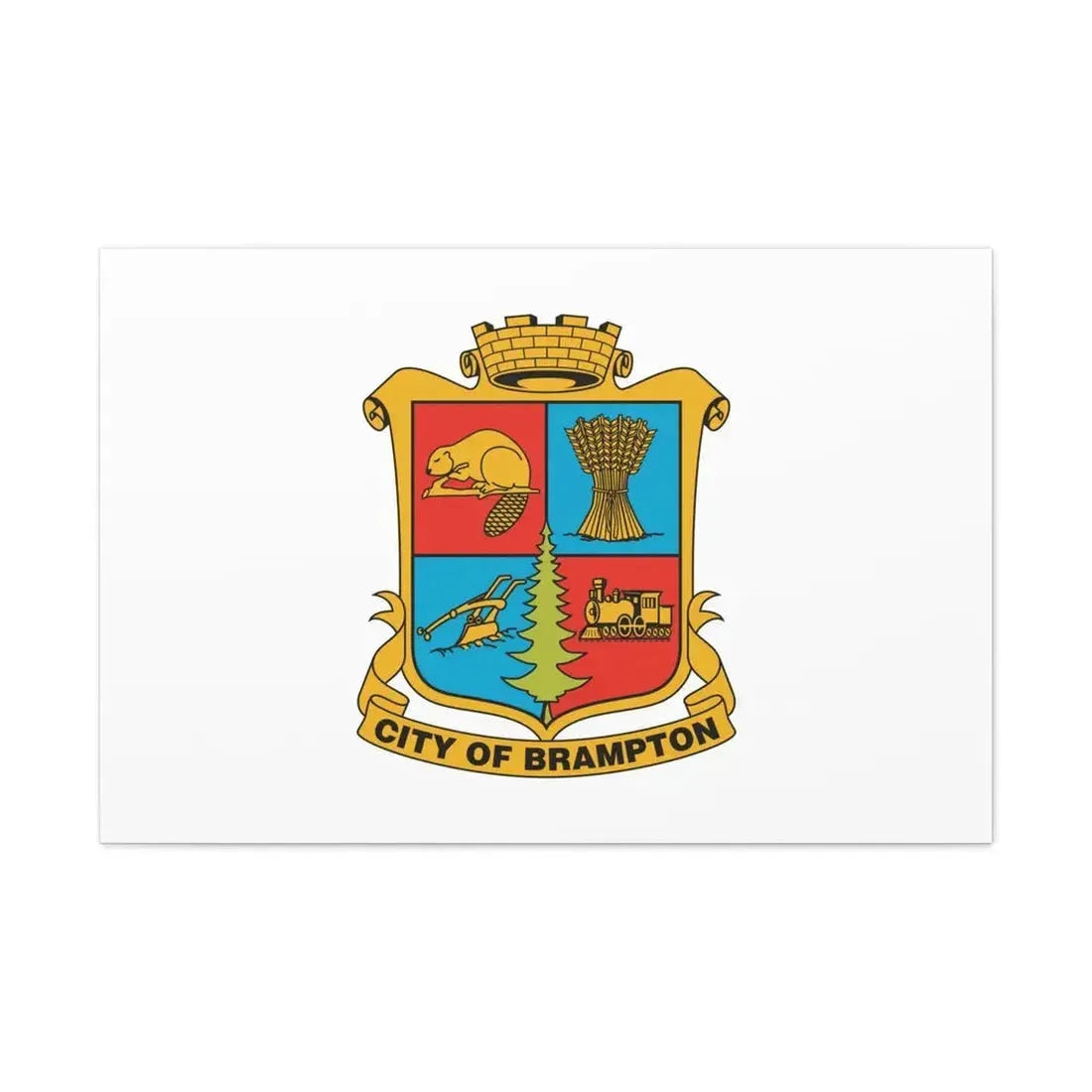 Flag of Brampton Canada - Canvas Wall Art 36" x 24" 1.25" - The Sticker Space