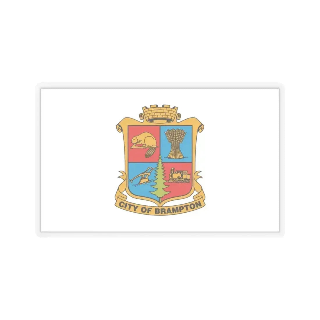 Flag of Brampton Canada - STICKER Vinyl Kiss-Cut Decal 6 Inch Transparent - The Sticker Space