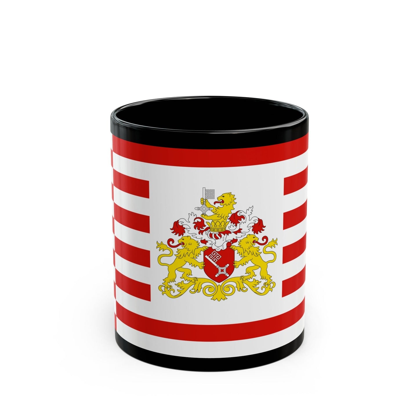 Flag of Bremen with flag arms Germany - Black Coffee Mug-11oz-The Sticker Space