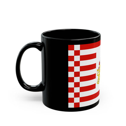 Flag of Bremen with flag arms Germany - Black Coffee Mug-The Sticker Space