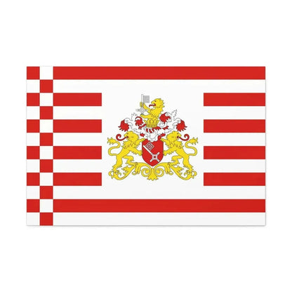 Flag of Bremen with flag arms Germany - Canvas Wall Art - The Sticker Space