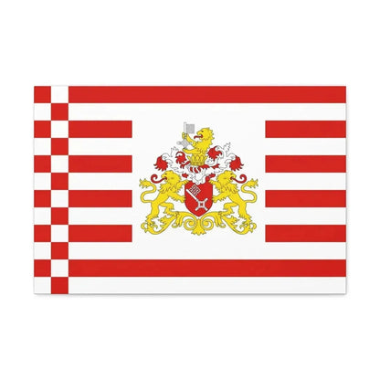 Flag of Bremen with flag arms Germany - Canvas Wall Art - The Sticker Space