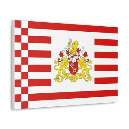 Flag of Bremen with flag arms Germany - Canvas Wall Art - The Sticker Space