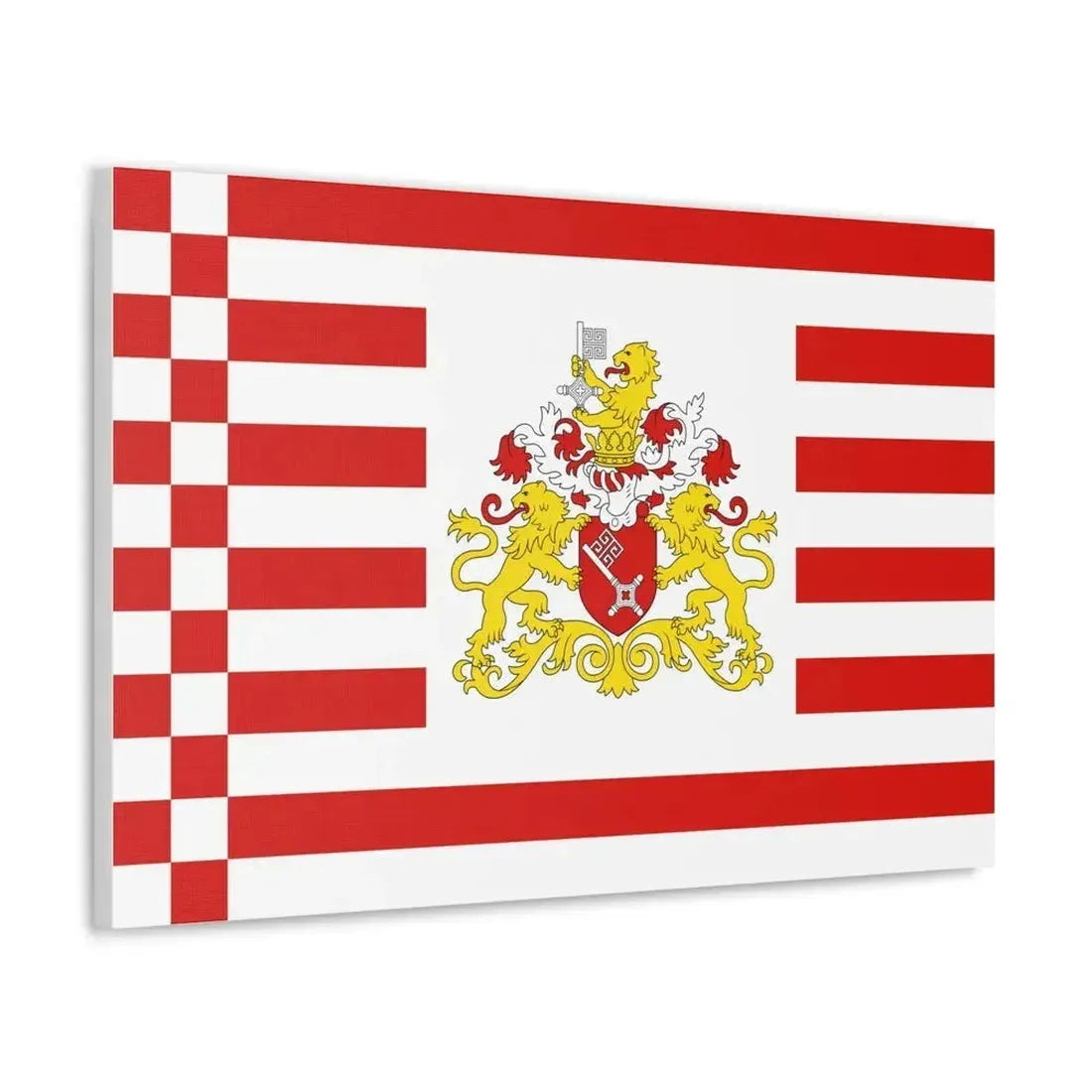 Flag of Bremen with flag arms Germany - Canvas Wall Art - The Sticker Space