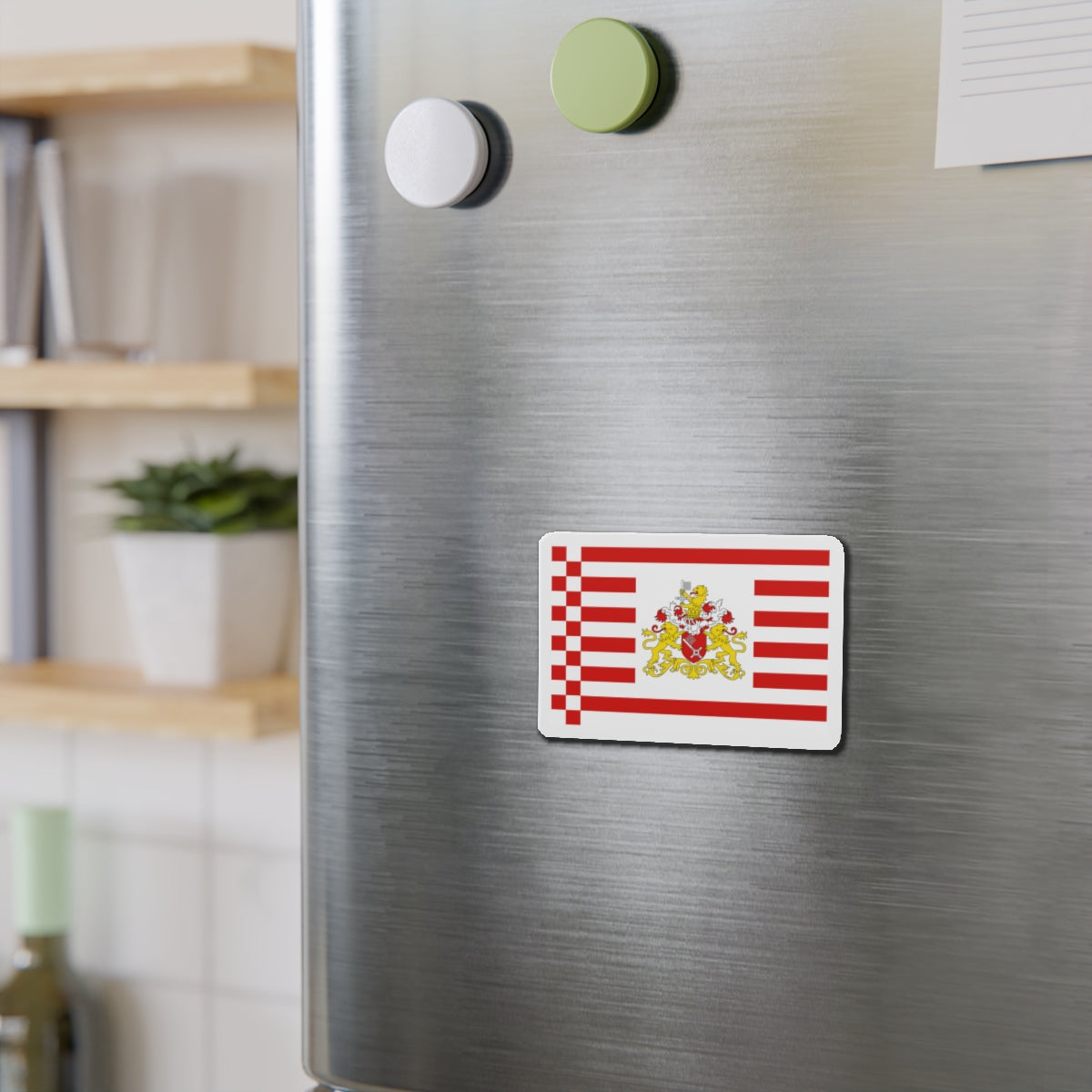 Flag of Bremen with flag arms Germany - Die-Cut Magnet-The Sticker Space