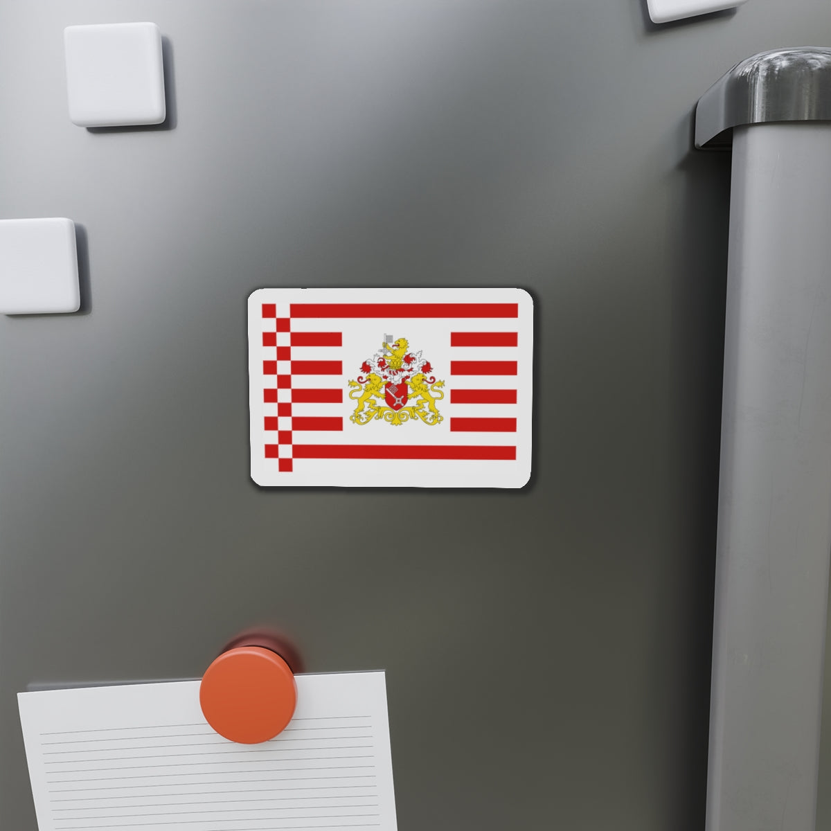 Flag of Bremen with flag arms Germany - Die-Cut Magnet-The Sticker Space