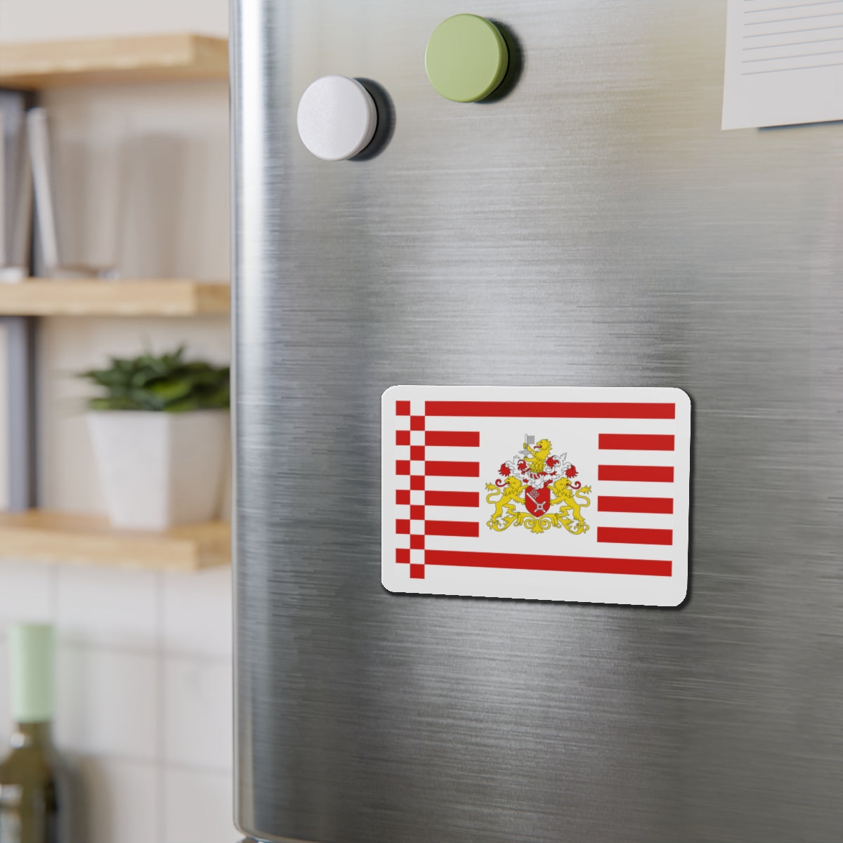 Flag of Bremen with flag arms Germany - Die-Cut Magnet-The Sticker Space