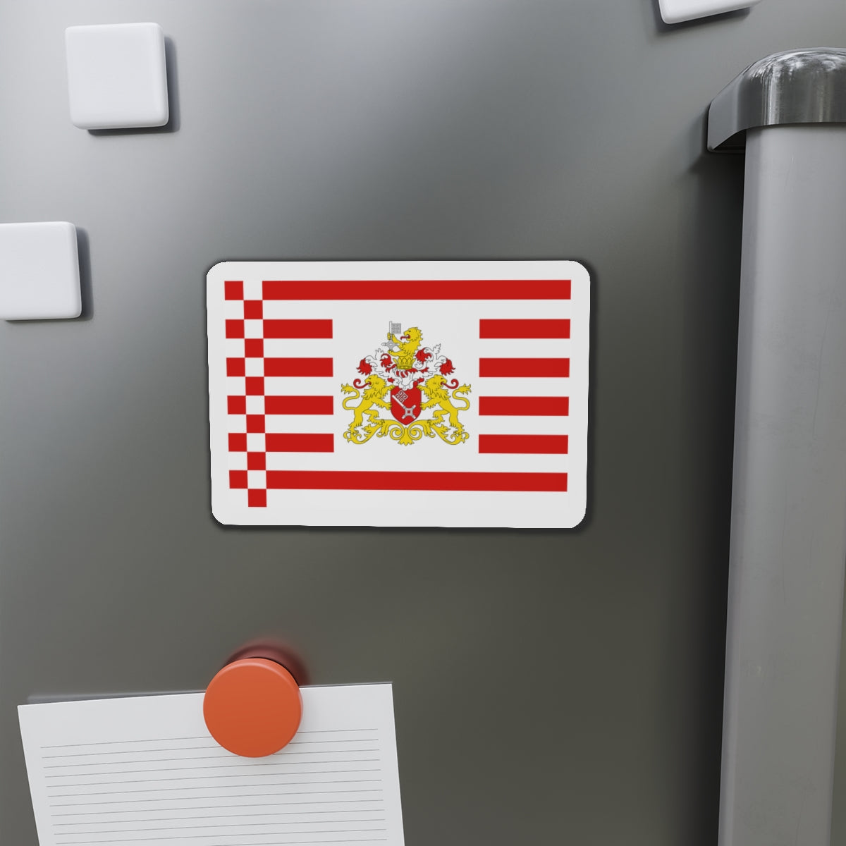 Flag of Bremen with flag arms Germany - Die-Cut Magnet-The Sticker Space