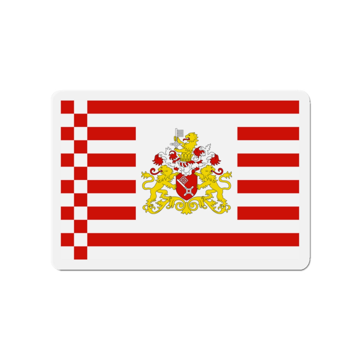 Flag of Bremen with flag arms Germany - Die-Cut Magnet-3" x 3"-The Sticker Space