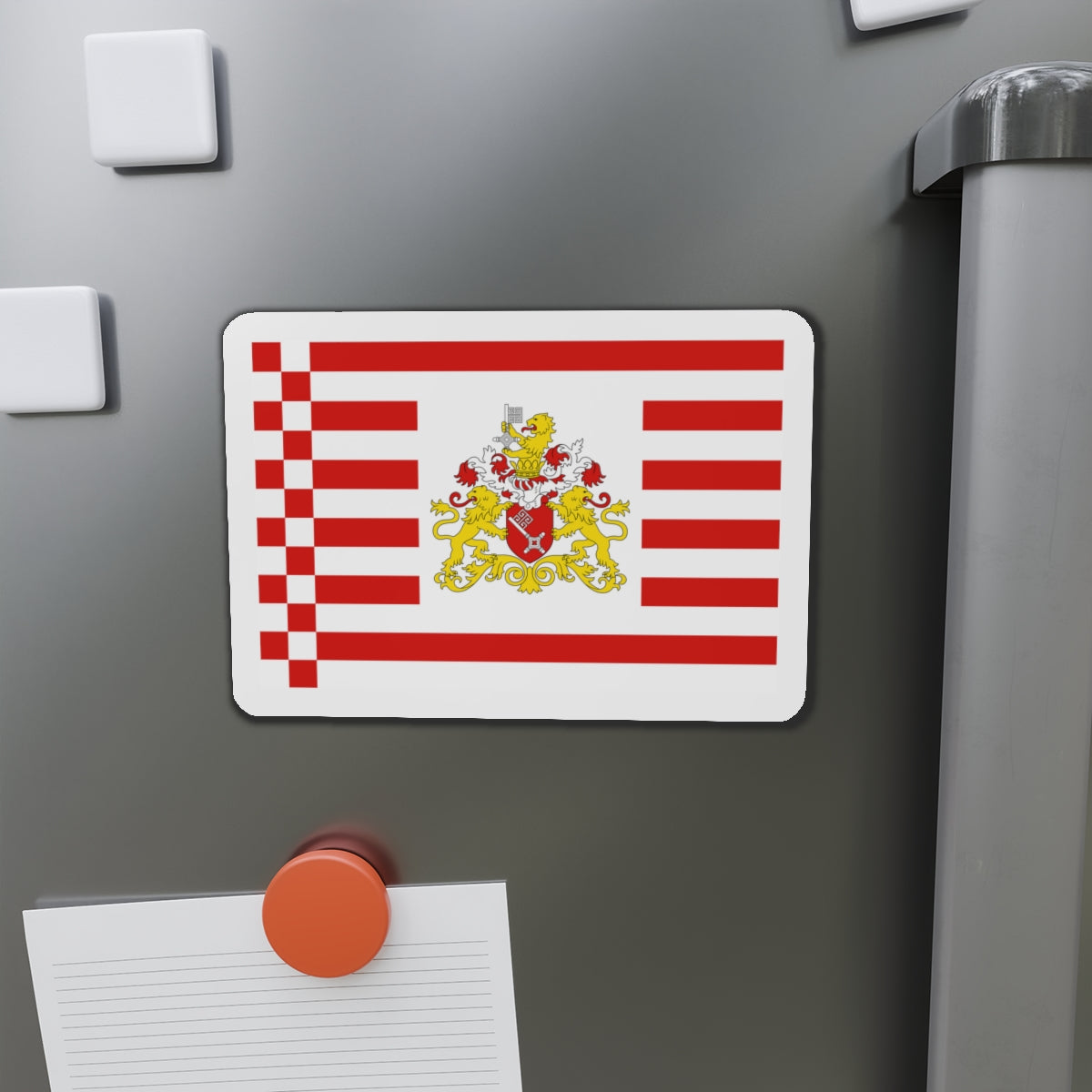 Flag of Bremen with flag arms Germany - Die-Cut Magnet-The Sticker Space