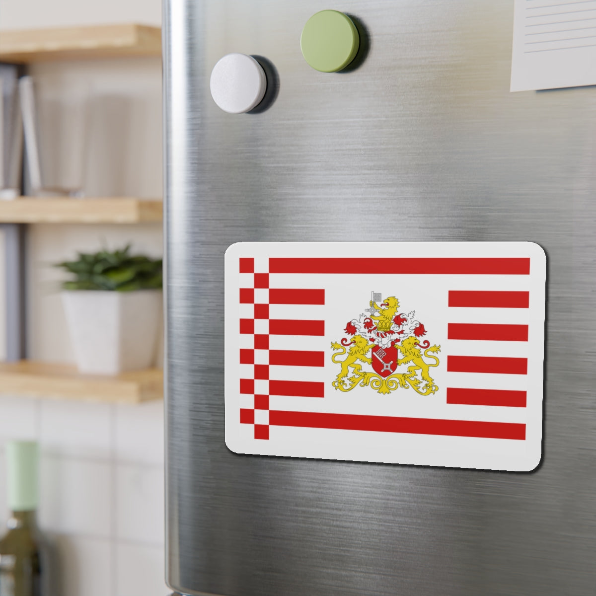 Flag of Bremen with flag arms Germany - Die-Cut Magnet-The Sticker Space