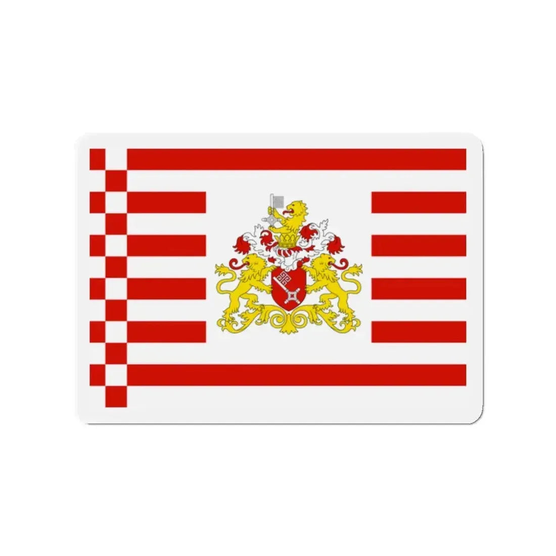 Flag of Bremen with flag arms Germany - Refrigerator Magnet 2 Inch - The Sticker Space