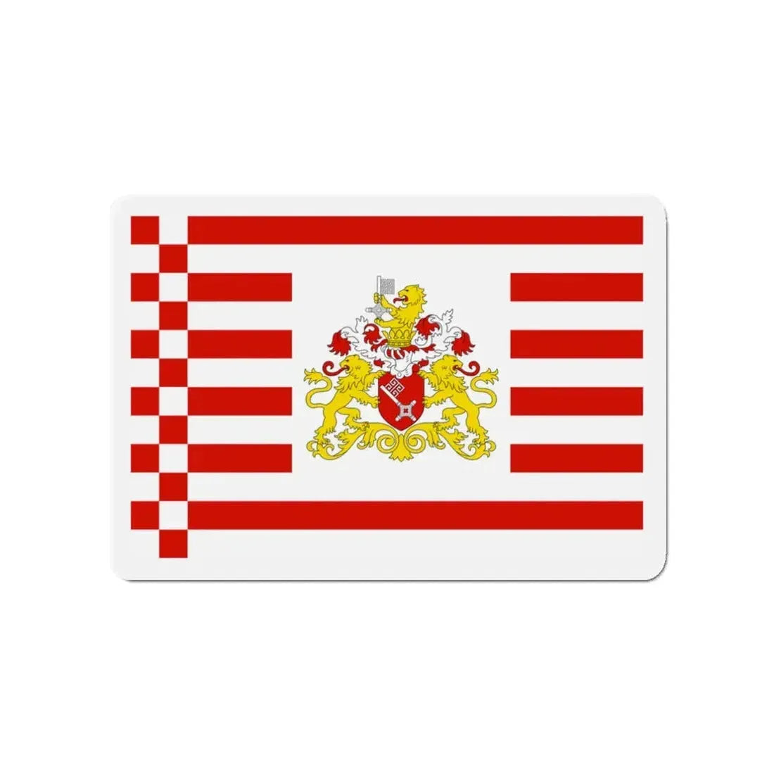 Flag of Bremen with flag arms Germany - Refrigerator Magnet 3 Inch - The Sticker Space
