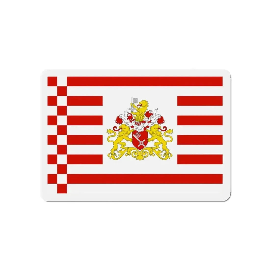 Flag of Bremen with flag arms Germany - Refrigerator Magnet 4 Inch - The Sticker Space