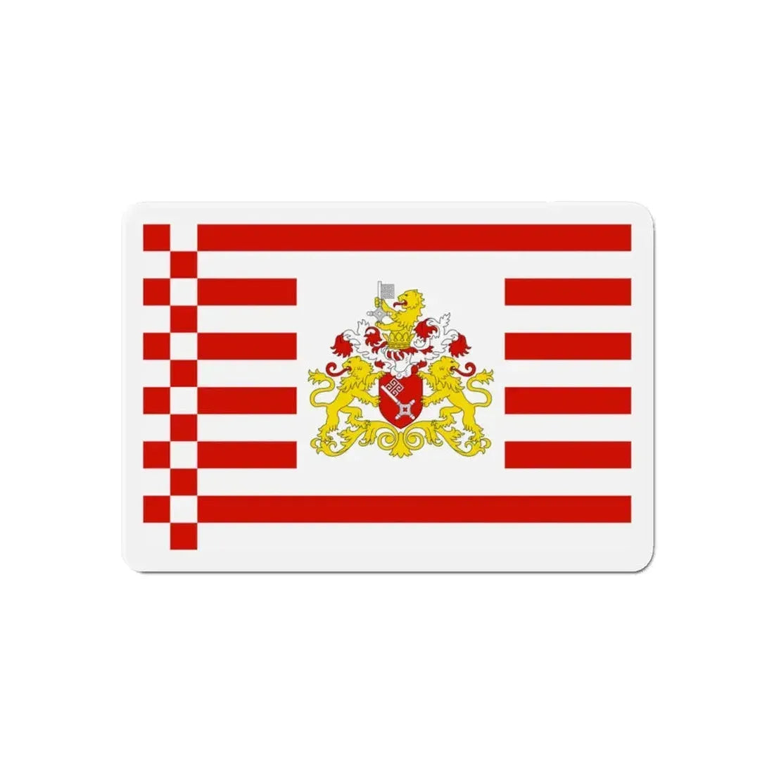 Flag of Bremen with flag arms Germany - Refrigerator Magnet 6 Inch - The Sticker Space