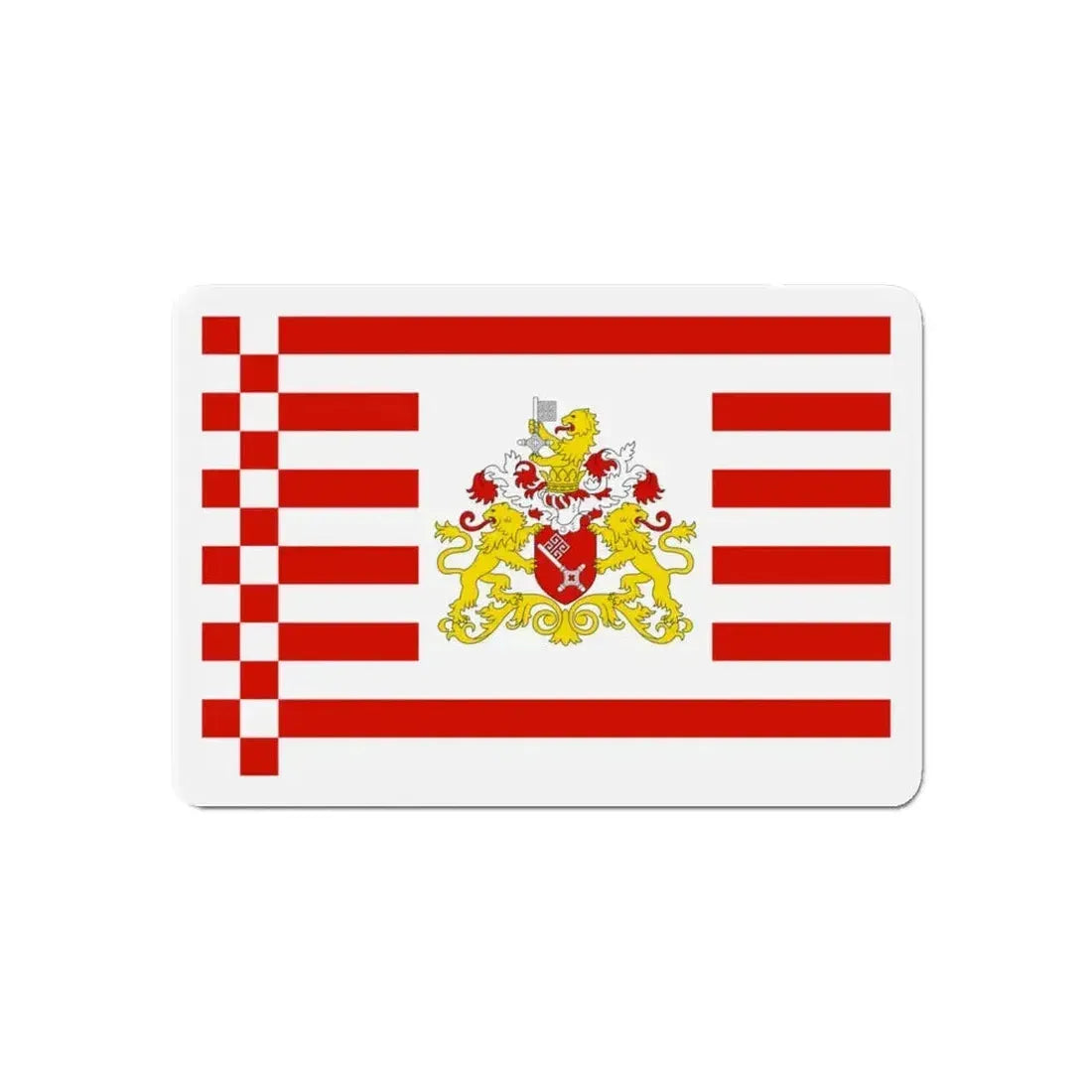 Flag of Bremen with flag arms Germany - Refrigerator Magnet - The Sticker Space