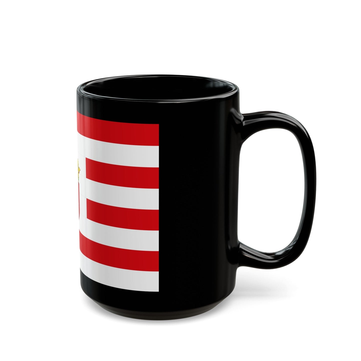 Flag of Bremen with middle arms Germany - Black Coffee Mug-The Sticker Space