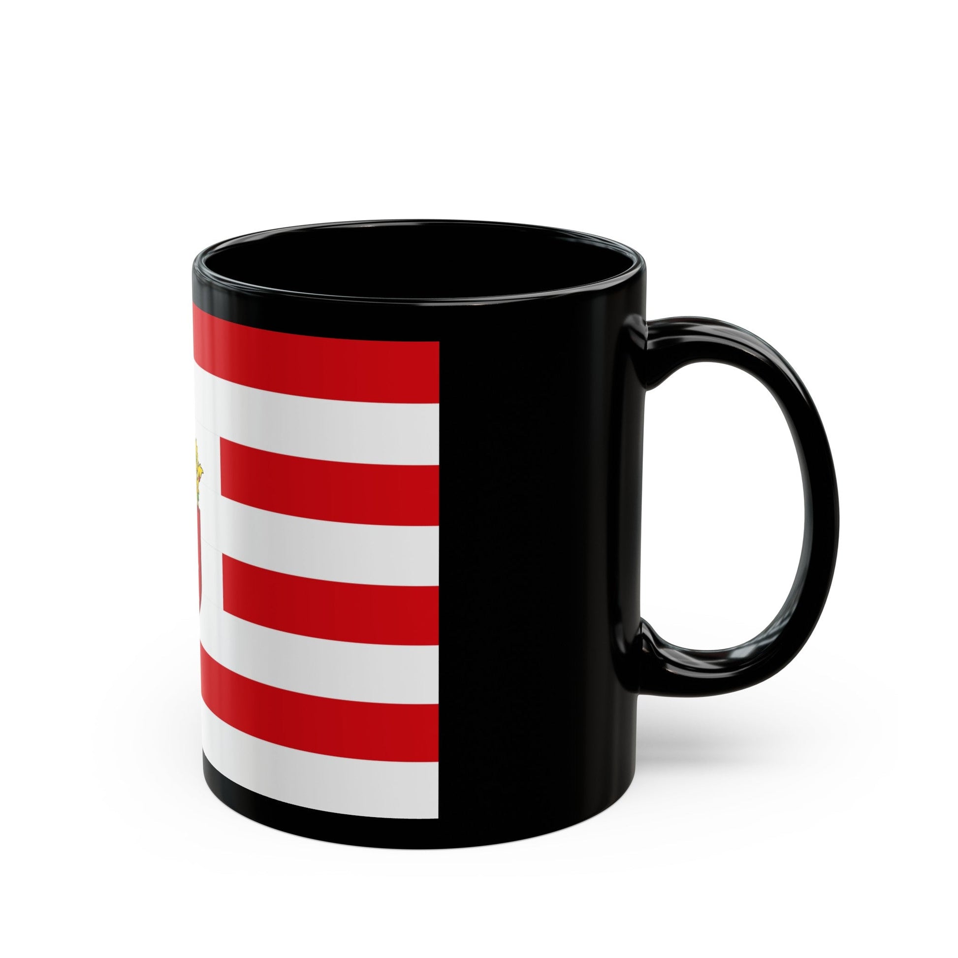 Flag of Bremen with middle arms Germany - Black Coffee Mug-The Sticker Space