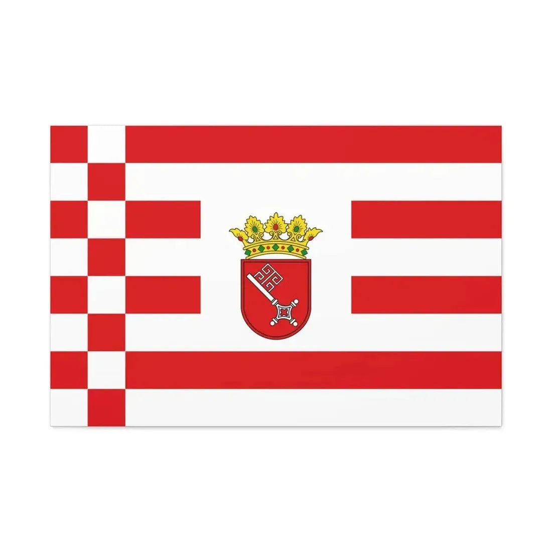 Flag of Bremen with middle arms Germany - Canvas Wall Art - The Sticker Space