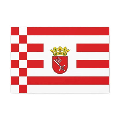 Flag of Bremen with middle arms Germany - Canvas Wall Art - The Sticker Space