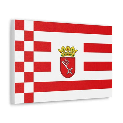 Flag of Bremen with middle arms Germany - Canvas Wall Art - The Sticker Space