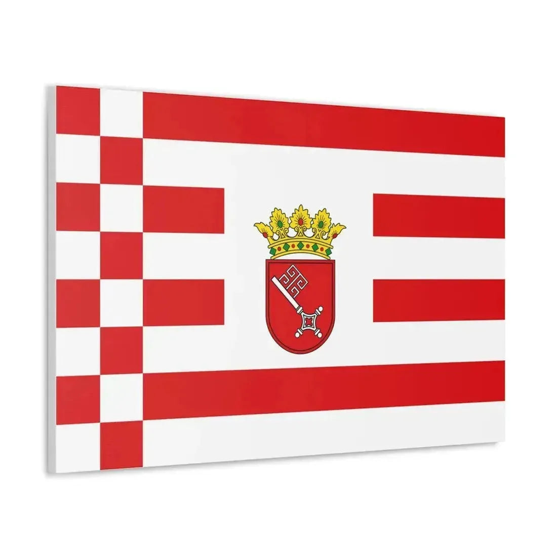 Flag of Bremen with middle arms Germany - Canvas Wall Art - The Sticker Space