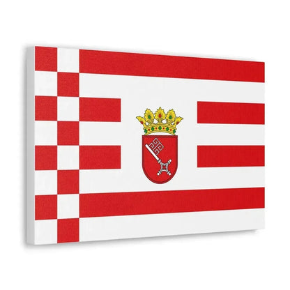 Flag of Bremen with middle arms Germany - Canvas Wall Art - The Sticker Space