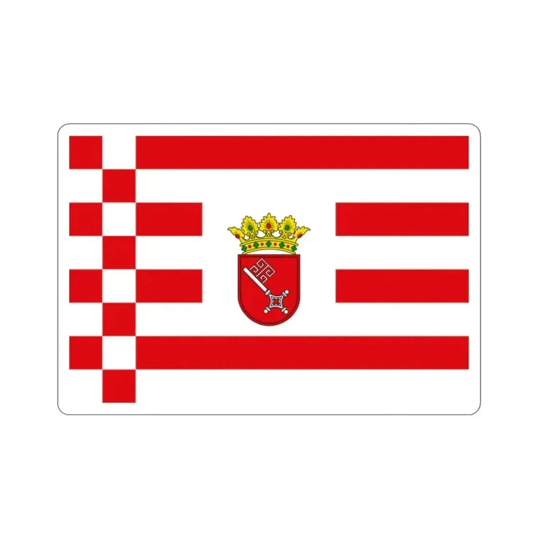 Flag of Bremen with middle arms Germany STICKER Vinyl Die-Cut Decal 2 Inch - The Sticker Space