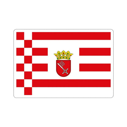 Flag of Bremen with middle arms Germany STICKER Vinyl Die-Cut Decal 3 Inch - The Sticker Space