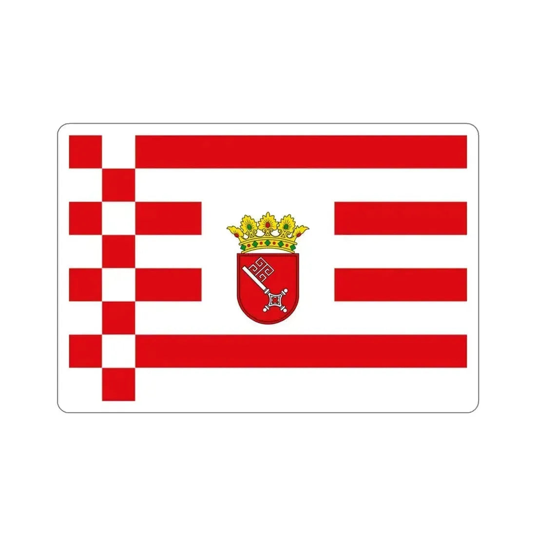 Flag of Bremen with middle arms Germany STICKER Vinyl Die-Cut Decal 4 Inch - The Sticker Space