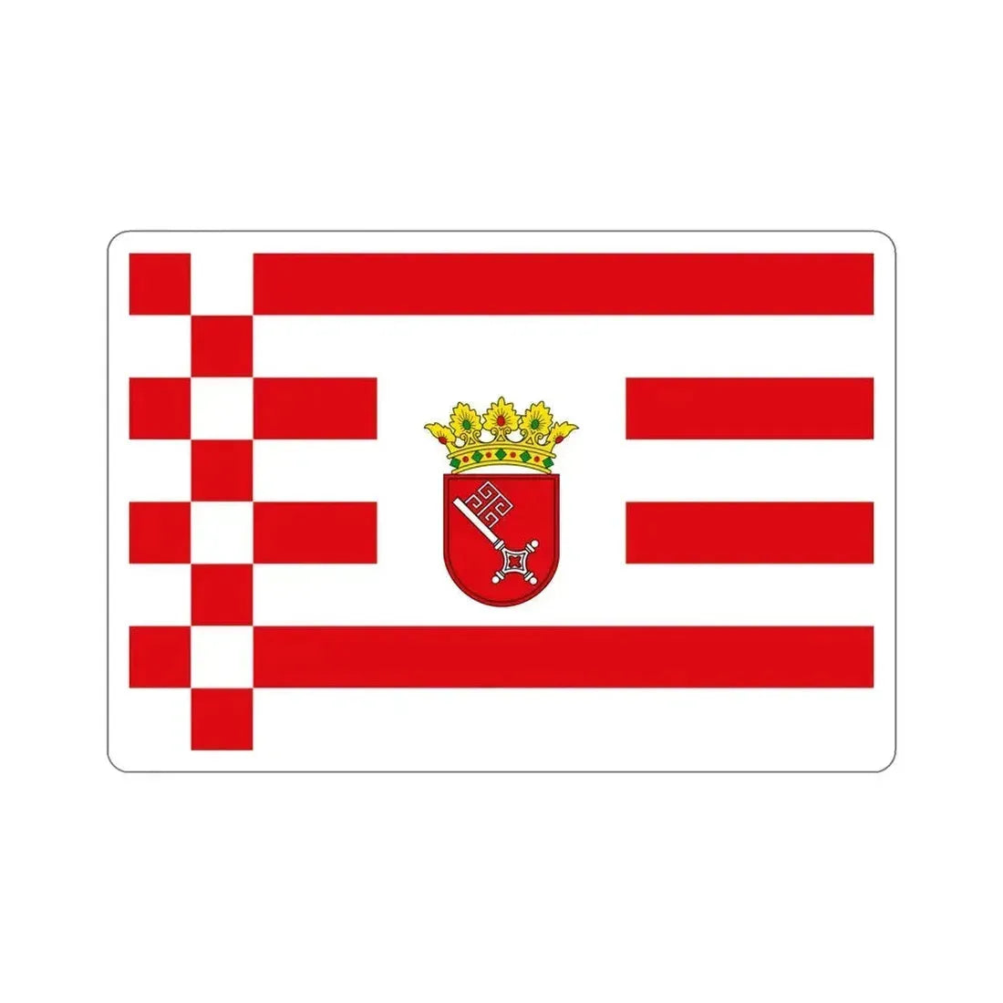 Flag of Bremen with middle arms Germany STICKER Vinyl Die-Cut Decal 6 Inch - The Sticker Space