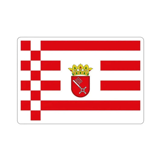 Flag of Bremen with middle arms Germany STICKER Vinyl Die-Cut Decal 6 Inch - The Sticker Space
