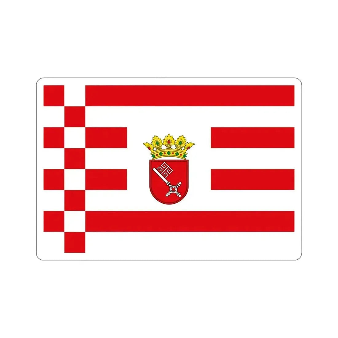 Flag of Bremen with middle arms Germany STICKER Vinyl Die-Cut Decal - The Sticker Space