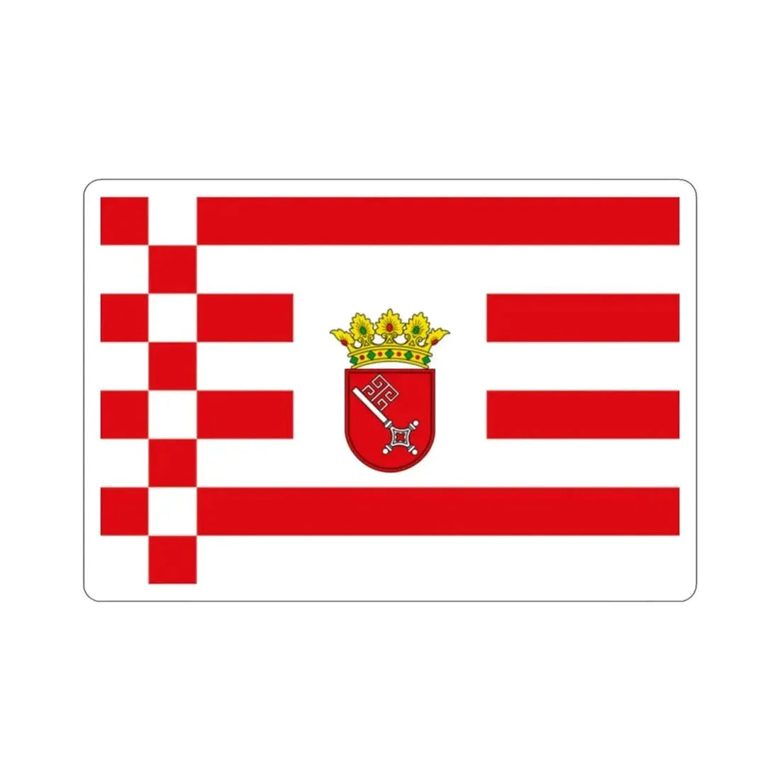 Flag of Bremen with middle arms Germany STICKER Vinyl Die-Cut Decal - The Sticker Space